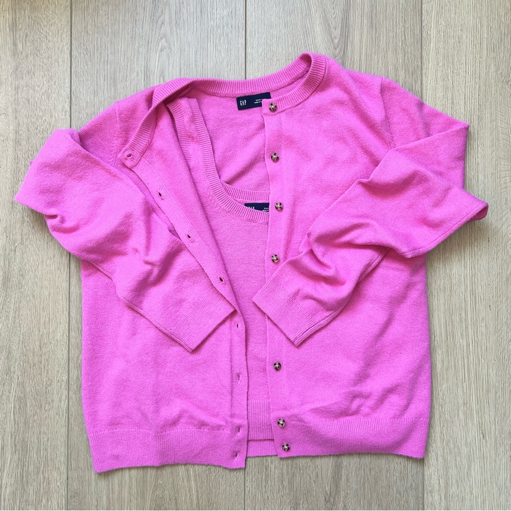 Gap Pink Cardigan Sweater Set